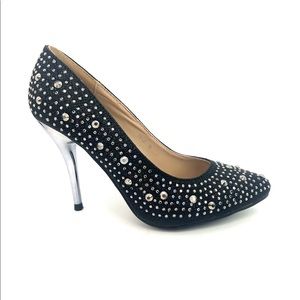 Dressy rhinestone black shoes new in box sizes 37 US 6.5